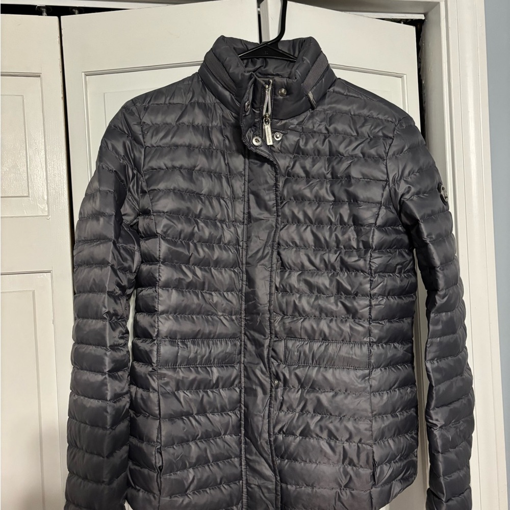 Michael Kors Silver Quilted Jacket